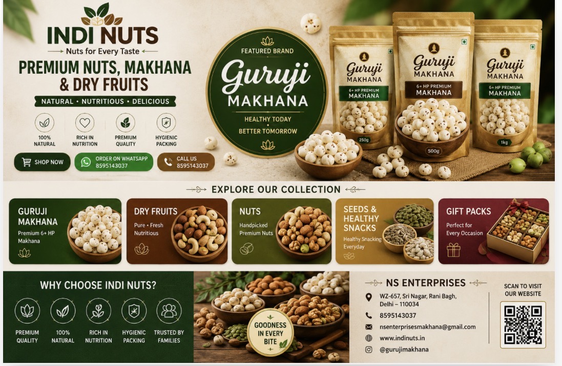 INDINUTS Guruji Makhana brand – NS Enterprises New Delhi