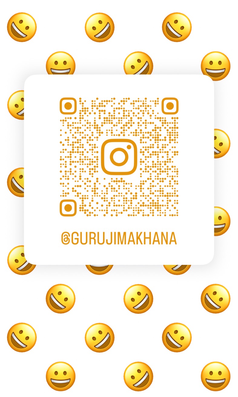 Scan QR code to follow Guruji Makhana on Instagram @gurujimakhana
